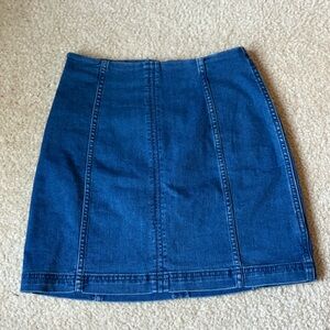 Free People Dark Blue Denim Mini Skirt
